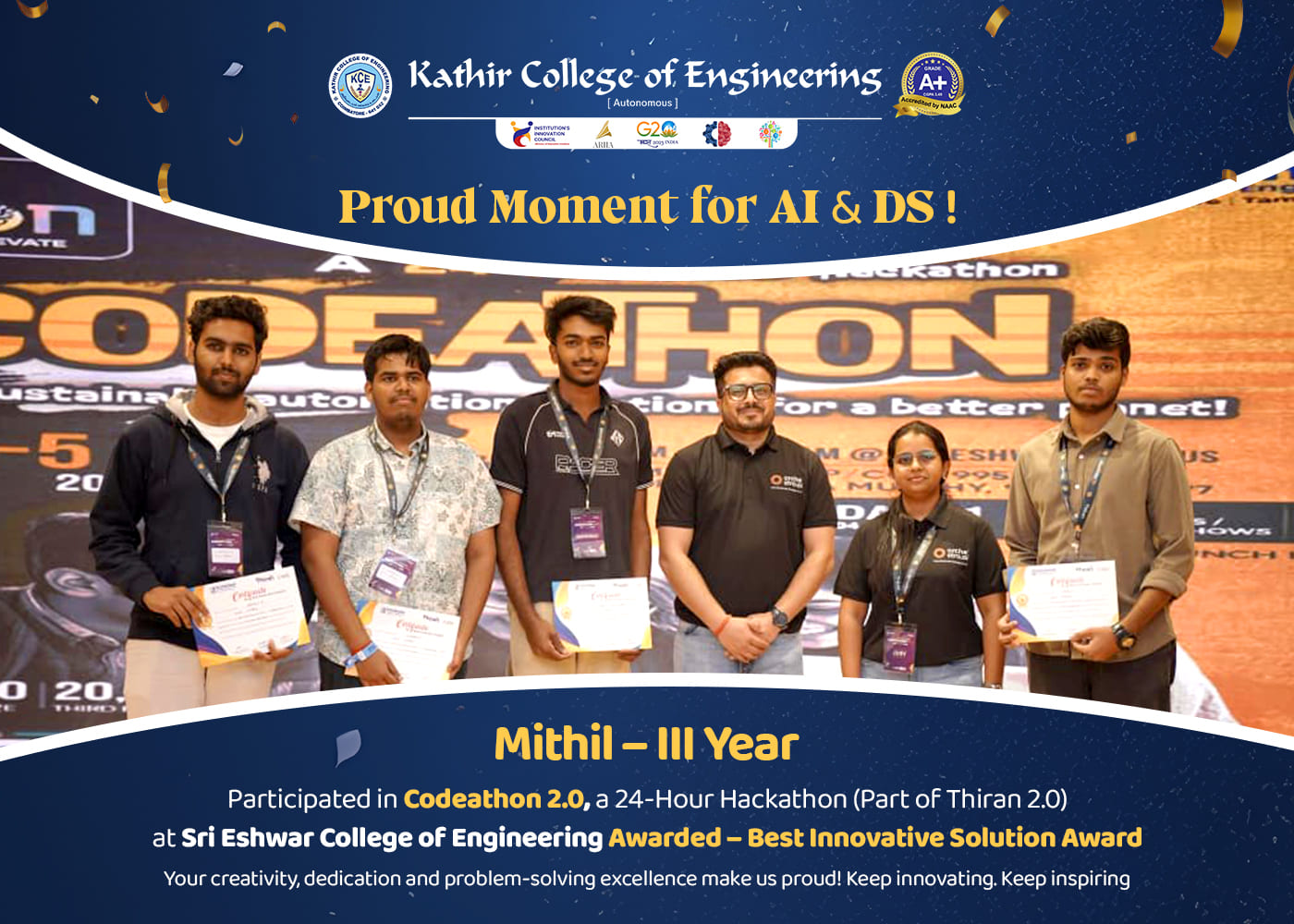 Achievement poster Codeathon 2.0